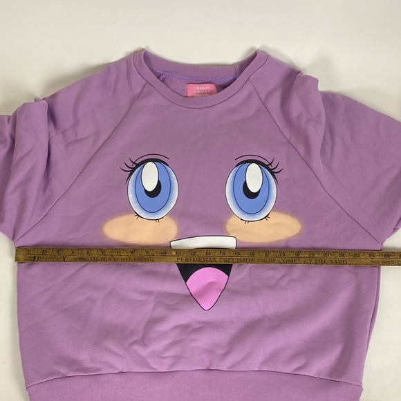 LIBERAL YOUTH MINISTRY LYM01T122 WOMENS EMOJI SWEATSHIT LILAC SIZE M - Picture 12 of 12
